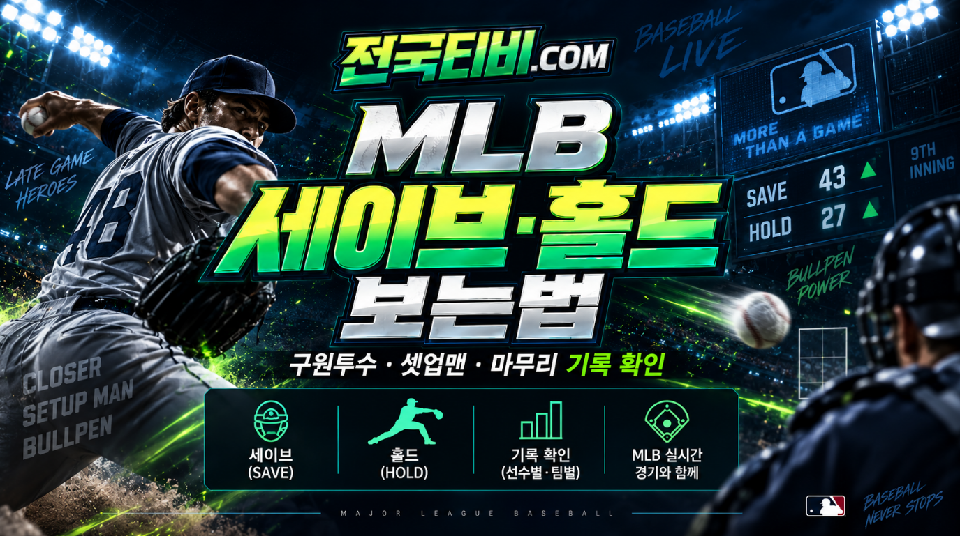MLB 세이브 홀드 보는법 마무리투수 셋업맨 기록 확인